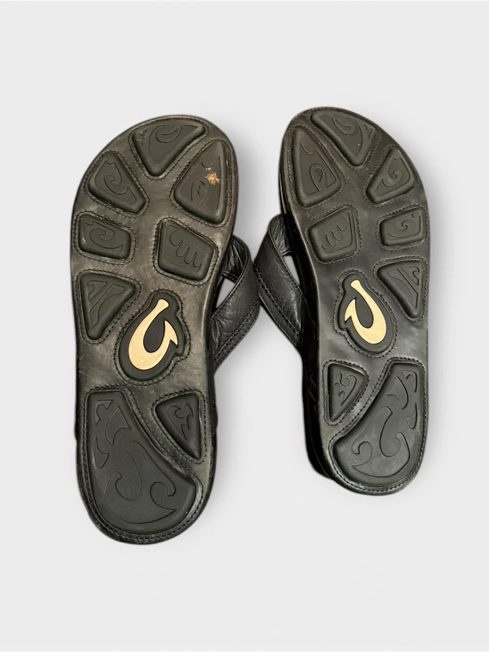 Loukas Leather Black Flip Flop Sandals